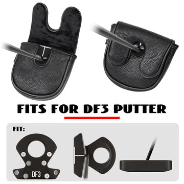 Black Magnetic Leather Putter Head Cover for LAB DF3
